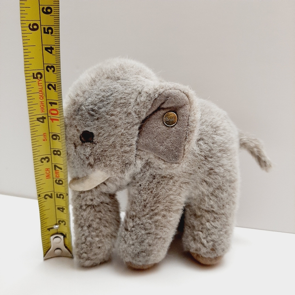 🍒 Steiff "Jumbo" Vintage Elephant Small Retro Plush Soft Gray Kids Toy - Picture 2 of 10